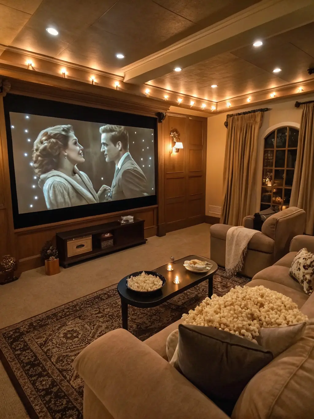 A scene from a film screening at ESPRIT-LIVRE, with attendees watching a classic movie in a comfortable setting.